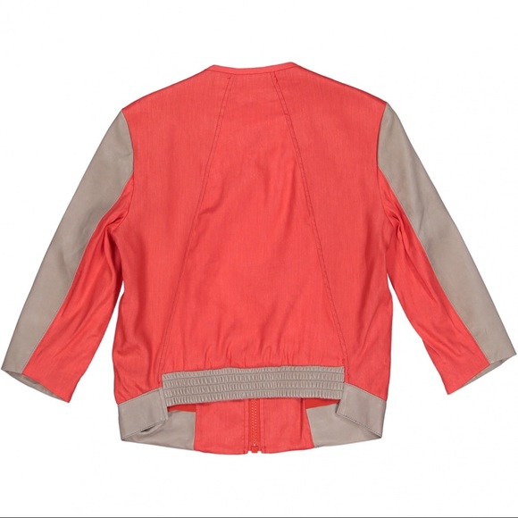 $600 Helmut Lang Red Linen Twill Bomber Jacket - Picture 3 of 4